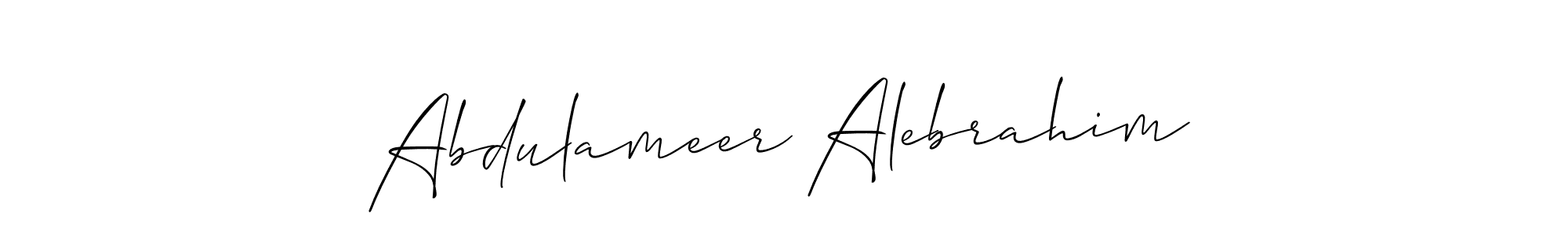 Create a beautiful signature design for name Abdulameer Alebrahim. With this signature (Allison_Script) fonts, you can make a handwritten signature for free. Abdulameer Alebrahim signature style 2 images and pictures png