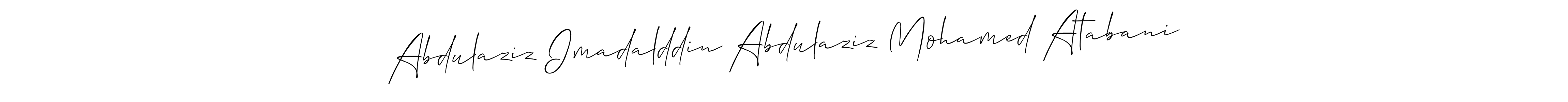 See photos of Abdulaziz Imadalddin Abdulaziz Mohamed Atabani official signature by Spectra . Check more albums & portfolios. Read reviews & check more about Allison_Script font. Abdulaziz Imadalddin Abdulaziz Mohamed Atabani signature style 2 images and pictures png