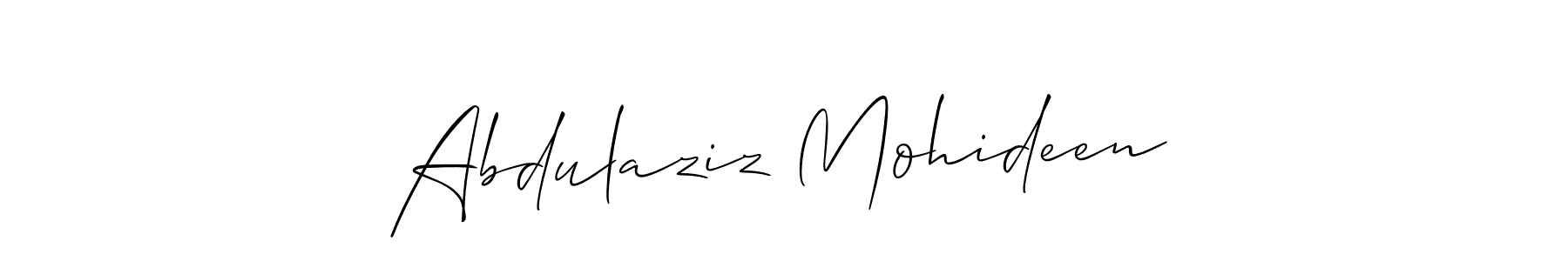 Create a beautiful signature design for name Abdulaziz Mohideen. With this signature (Allison_Script) fonts, you can make a handwritten signature for free. Abdulaziz Mohideen signature style 2 images and pictures png