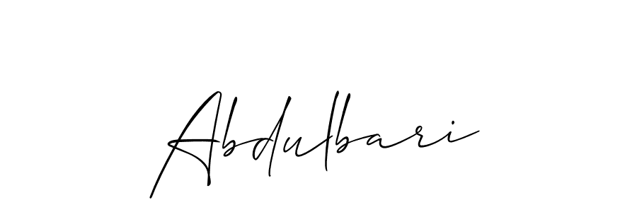 Make a beautiful signature design for name Abdulbari. With this signature (Allison_Script) style, you can create a handwritten signature for free. Abdulbari signature style 2 images and pictures png