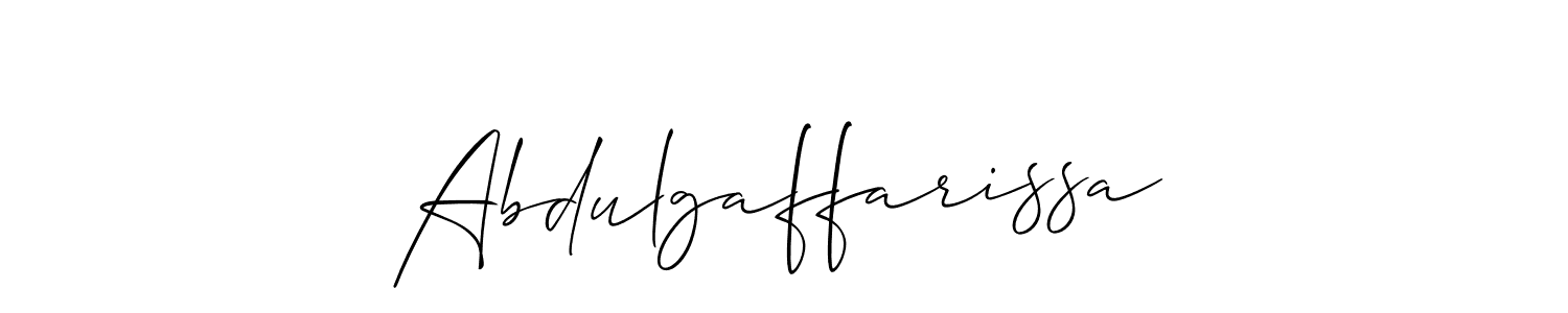 Also You can easily find your signature by using the search form. We will create Abdulgaffarissa name handwritten signature images for you free of cost using Allison_Script sign style. Abdulgaffarissa signature style 2 images and pictures png