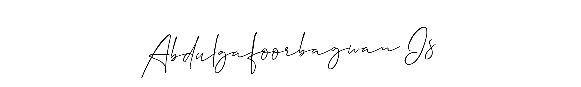 Also we have Abdulgafoorbagwan Is name is the best signature style. Create professional handwritten signature collection using Allison_Script autograph style. Abdulgafoorbagwan Is signature style 2 images and pictures png