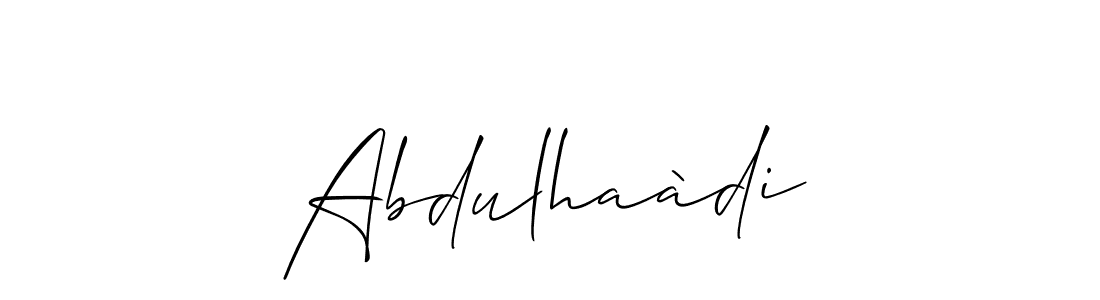 Similarly Allison_Script is the best handwritten signature design. Signature creator online .You can use it as an online autograph creator for name Abdulhaàdi. Abdulhaàdi signature style 2 images and pictures png