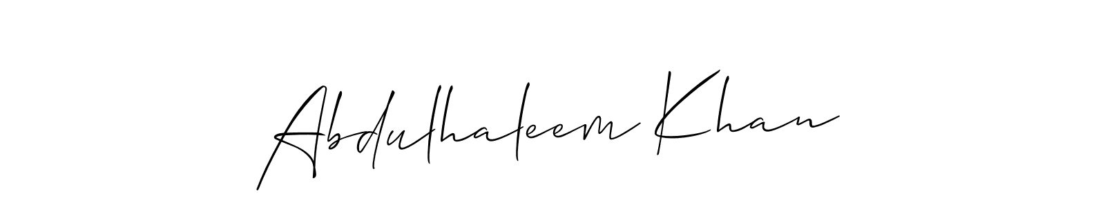 Use a signature maker to create a handwritten signature online. With this signature software, you can design (Allison_Script) your own signature for name Abdulhaleem Khan. Abdulhaleem Khan signature style 2 images and pictures png