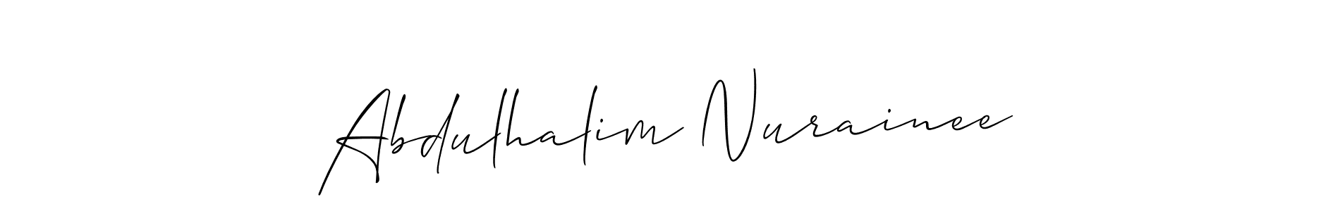 How to make Abdulhalim Nurainee name signature. Use Allison_Script style for creating short signs online. This is the latest handwritten sign. Abdulhalim Nurainee signature style 2 images and pictures png