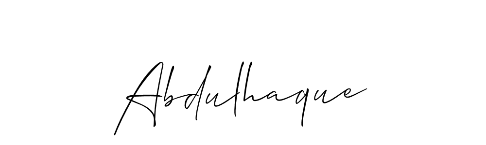 Make a beautiful signature design for name Abdulhaque. With this signature (Allison_Script) style, you can create a handwritten signature for free. Abdulhaque signature style 2 images and pictures png