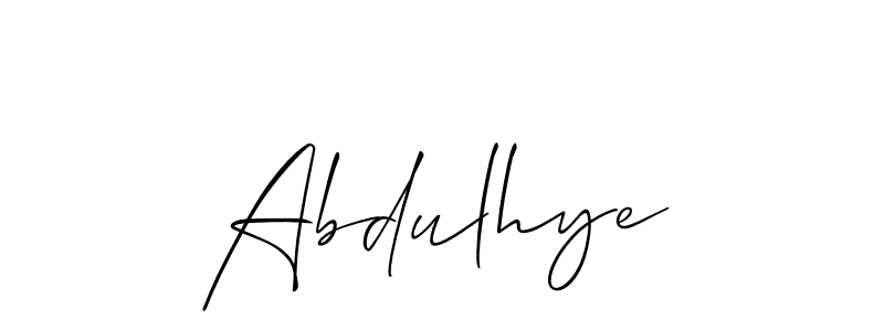 It looks lik you need a new signature style for name Abdulhye. Design unique handwritten (Allison_Script) signature with our free signature maker in just a few clicks. Abdulhye signature style 2 images and pictures png