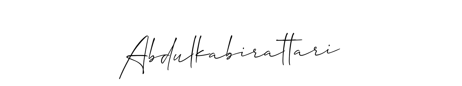 You should practise on your own different ways (Allison_Script) to write your name (Abdulkabirattari) in signature. don't let someone else do it for you. Abdulkabirattari signature style 2 images and pictures png