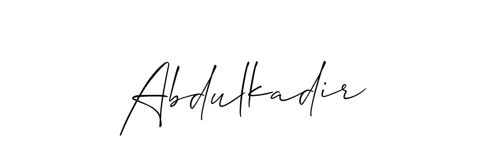 Use a signature maker to create a handwritten signature online. With this signature software, you can design (Allison_Script) your own signature for name Abdulkadir. Abdulkadir signature style 2 images and pictures png