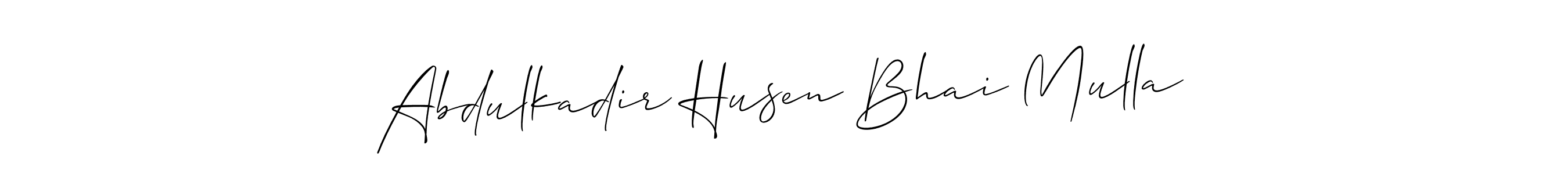 Create a beautiful signature design for name Abdulkadir Husen Bhai Mulla. With this signature (Allison_Script) fonts, you can make a handwritten signature for free. Abdulkadir Husen Bhai Mulla signature style 2 images and pictures png