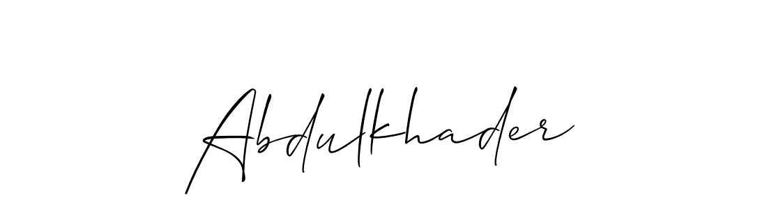 Also we have Abdulkhader name is the best signature style. Create professional handwritten signature collection using Allison_Script autograph style. Abdulkhader signature style 2 images and pictures png