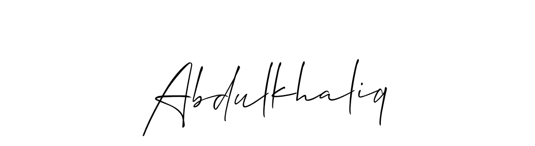 How to make Abdulkhaliq name signature. Use Allison_Script style for creating short signs online. This is the latest handwritten sign. Abdulkhaliq signature style 2 images and pictures png
