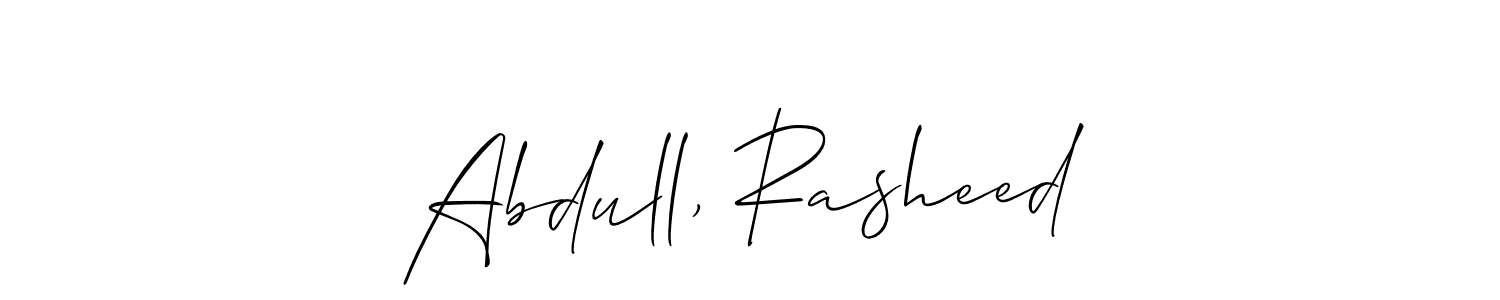 Design your own signature with our free online signature maker. With this signature software, you can create a handwritten (Allison_Script) signature for name Abdull, Rasheed. Abdull, Rasheed signature style 2 images and pictures png