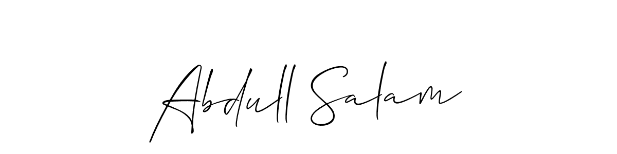 Use a signature maker to create a handwritten signature online. With this signature software, you can design (Allison_Script) your own signature for name Abdull Salam. Abdull Salam signature style 2 images and pictures png