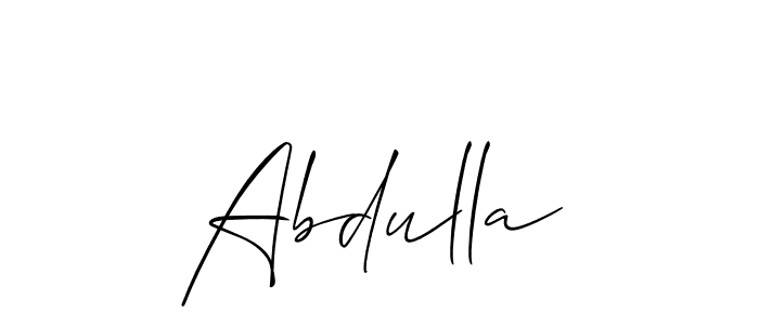 Use a signature maker to create a handwritten signature online. With this signature software, you can design (Allison_Script) your own signature for name Abdulla. Abdulla signature style 2 images and pictures png