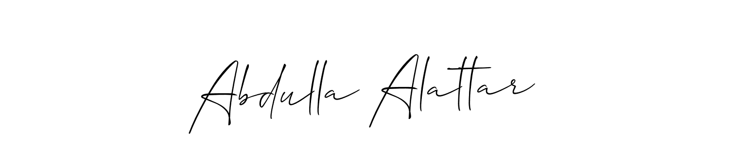 It looks lik you need a new signature style for name Abdulla Alattar. Design unique handwritten (Allison_Script) signature with our free signature maker in just a few clicks. Abdulla Alattar signature style 2 images and pictures png