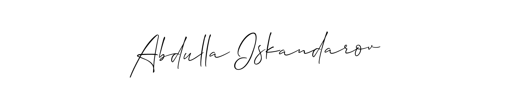 Make a beautiful signature design for name Abdulla Iskandarov. With this signature (Allison_Script) style, you can create a handwritten signature for free. Abdulla Iskandarov signature style 2 images and pictures png