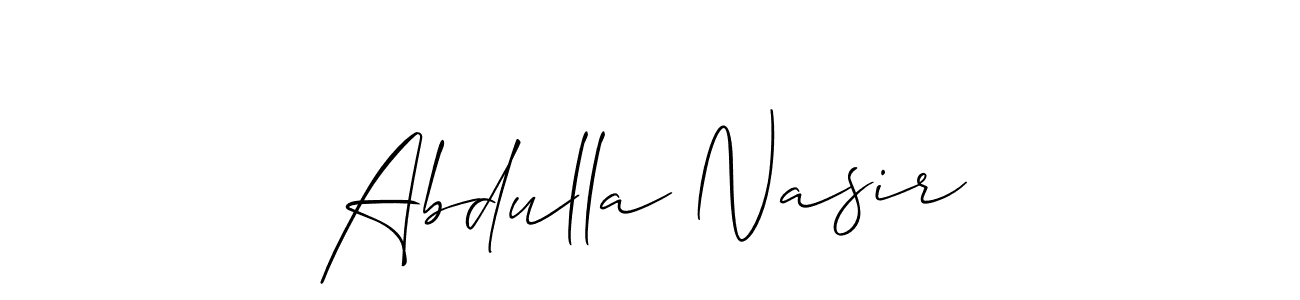 Abdulla Nasir stylish signature style. Best Handwritten Sign (Allison_Script) for my name. Handwritten Signature Collection Ideas for my name Abdulla Nasir. Abdulla Nasir signature style 2 images and pictures png