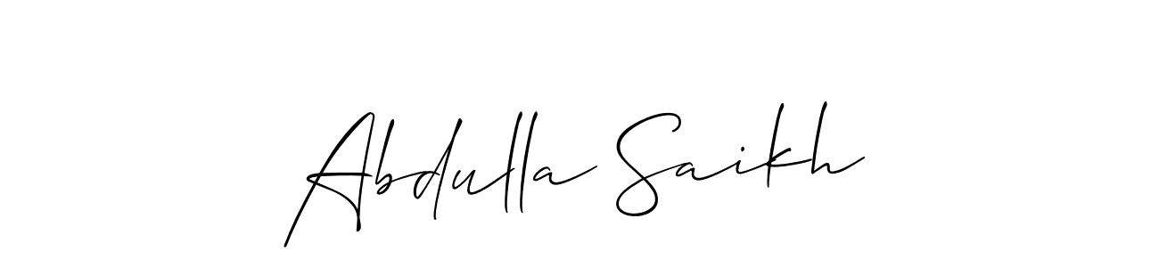 Abdulla Saikh stylish signature style. Best Handwritten Sign (Allison_Script) for my name. Handwritten Signature Collection Ideas for my name Abdulla Saikh. Abdulla Saikh signature style 2 images and pictures png