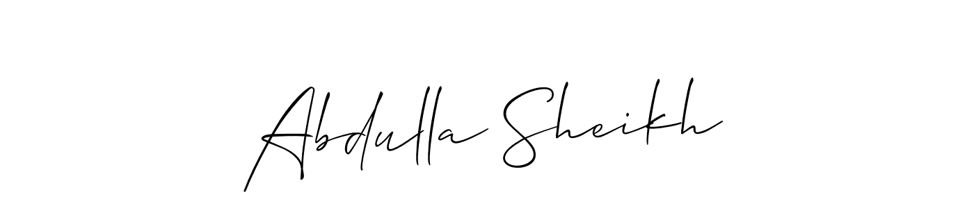 It looks lik you need a new signature style for name Abdulla Sheikh. Design unique handwritten (Allison_Script) signature with our free signature maker in just a few clicks. Abdulla Sheikh signature style 2 images and pictures png