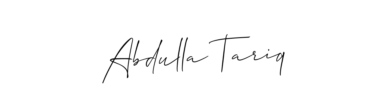 The best way (Allison_Script) to make a short signature is to pick only two or three words in your name. The name Abdulla Tariq include a total of six letters. For converting this name. Abdulla Tariq signature style 2 images and pictures png