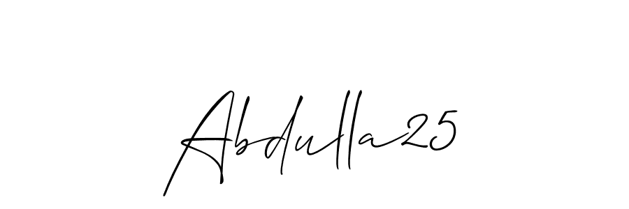 Design your own signature with our free online signature maker. With this signature software, you can create a handwritten (Allison_Script) signature for name Abdulla25. Abdulla25 signature style 2 images and pictures png