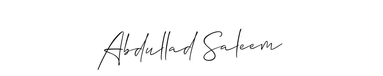 Create a beautiful signature design for name Abdullad Saleem. With this signature (Allison_Script) fonts, you can make a handwritten signature for free. Abdullad Saleem signature style 2 images and pictures png