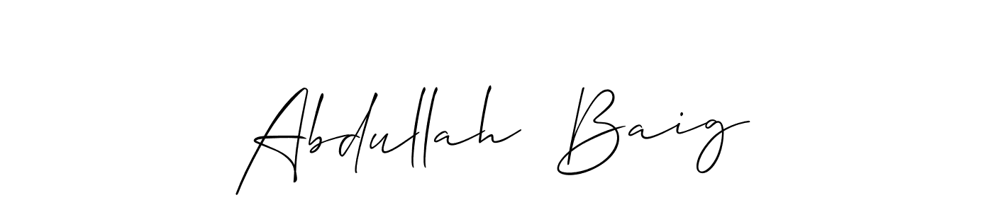 Create a beautiful signature design for name Abdullah  Baig. With this signature (Allison_Script) fonts, you can make a handwritten signature for free. Abdullah  Baig signature style 2 images and pictures png