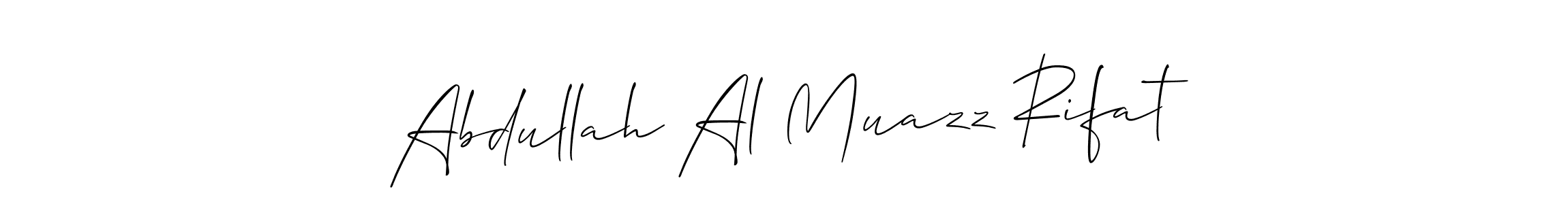 if you are searching for the best signature style for your name Abdullah Al Muazz Rifat. so please give up your signature search. here we have designed multiple signature styles  using Allison_Script. Abdullah Al Muazz Rifat signature style 2 images and pictures png