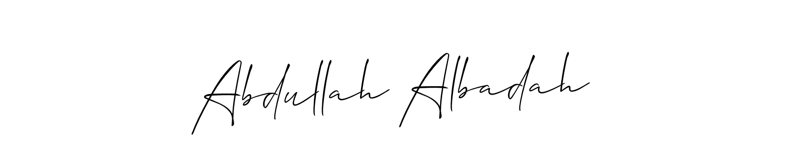 Make a short Abdullah Albadah signature style. Manage your documents anywhere anytime using Allison_Script. Create and add eSignatures, submit forms, share and send files easily. Abdullah Albadah signature style 2 images and pictures png