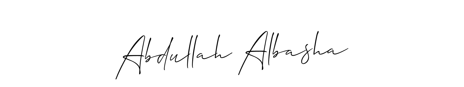 Create a beautiful signature design for name Abdullah Albasha. With this signature (Allison_Script) fonts, you can make a handwritten signature for free. Abdullah Albasha signature style 2 images and pictures png