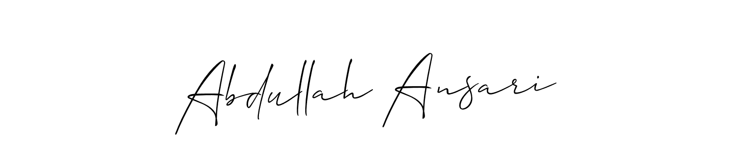 Use a signature maker to create a handwritten signature online. With this signature software, you can design (Allison_Script) your own signature for name Abdullah Ansari. Abdullah Ansari signature style 2 images and pictures png
