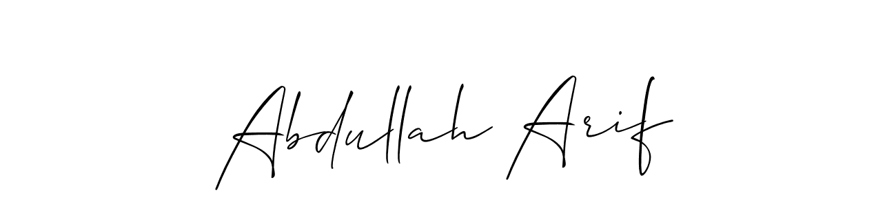 Design your own signature with our free online signature maker. With this signature software, you can create a handwritten (Allison_Script) signature for name Abdullah Arif. Abdullah Arif signature style 2 images and pictures png