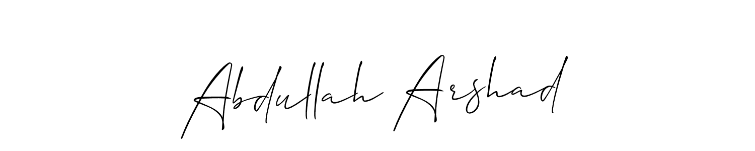 if you are searching for the best signature style for your name Abdullah Arshad. so please give up your signature search. here we have designed multiple signature styles  using Allison_Script. Abdullah Arshad signature style 2 images and pictures png