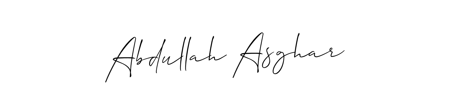 if you are searching for the best signature style for your name Abdullah Asghar. so please give up your signature search. here we have designed multiple signature styles  using Allison_Script. Abdullah Asghar signature style 2 images and pictures png