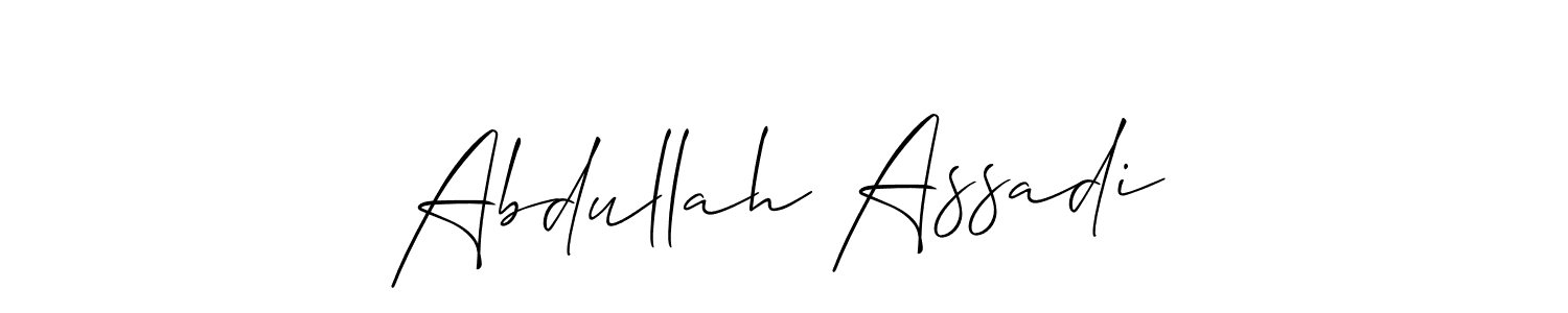 How to make Abdullah Assadi signature? Allison_Script is a professional autograph style. Create handwritten signature for Abdullah Assadi name. Abdullah Assadi signature style 2 images and pictures png