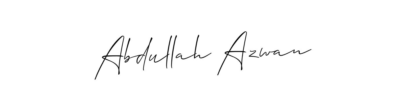 Make a beautiful signature design for name Abdullah Azwan. With this signature (Allison_Script) style, you can create a handwritten signature for free. Abdullah Azwan signature style 2 images and pictures png