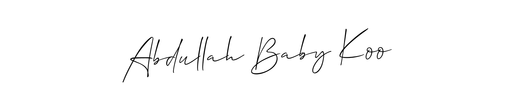 How to make Abdullah Baby Koo name signature. Use Allison_Script style for creating short signs online. This is the latest handwritten sign. Abdullah Baby Koo signature style 2 images and pictures png