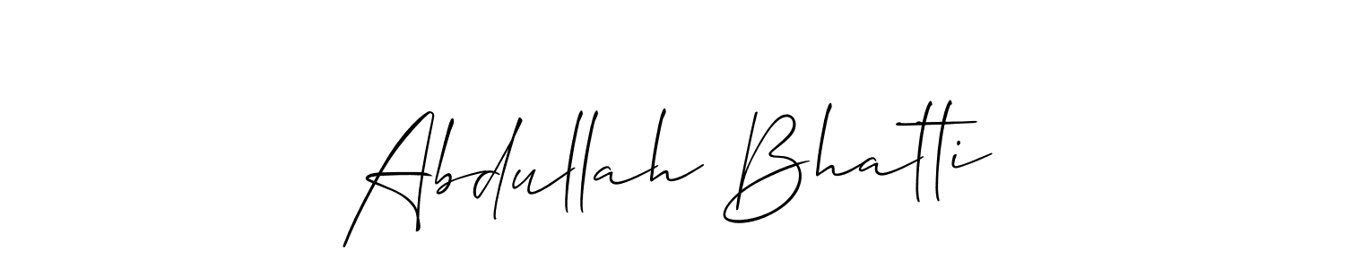 Make a short Abdullah Bhatti signature style. Manage your documents anywhere anytime using Allison_Script. Create and add eSignatures, submit forms, share and send files easily. Abdullah Bhatti signature style 2 images and pictures png