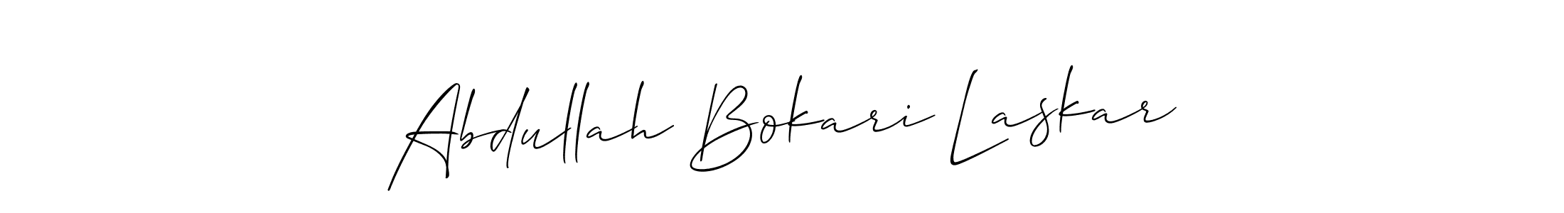 The best way (Allison_Script) to make a short signature is to pick only two or three words in your name. The name Abdullah Bokari Laskar include a total of six letters. For converting this name. Abdullah Bokari Laskar signature style 2 images and pictures png