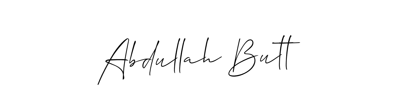 The best way (Allison_Script) to make a short signature is to pick only two or three words in your name. The name Abdullah Butt include a total of six letters. For converting this name. Abdullah Butt signature style 2 images and pictures png