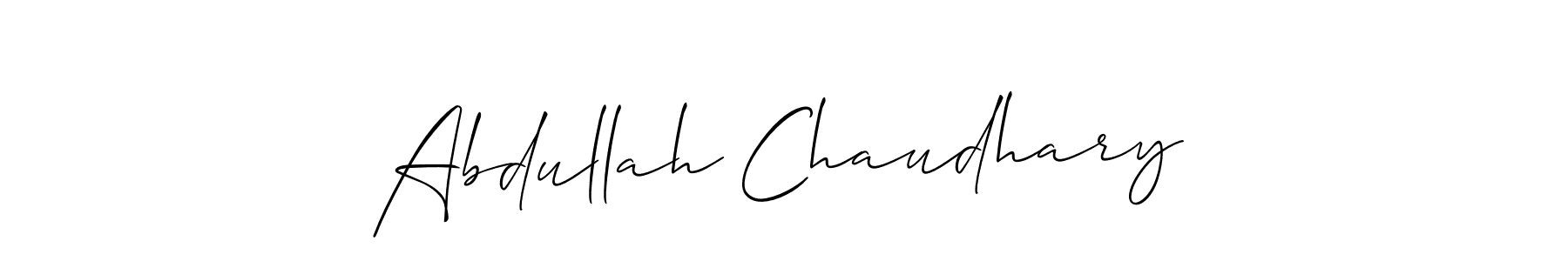 The best way (Allison_Script) to make a short signature is to pick only two or three words in your name. The name Abdullah Chaudhary include a total of six letters. For converting this name. Abdullah Chaudhary signature style 2 images and pictures png