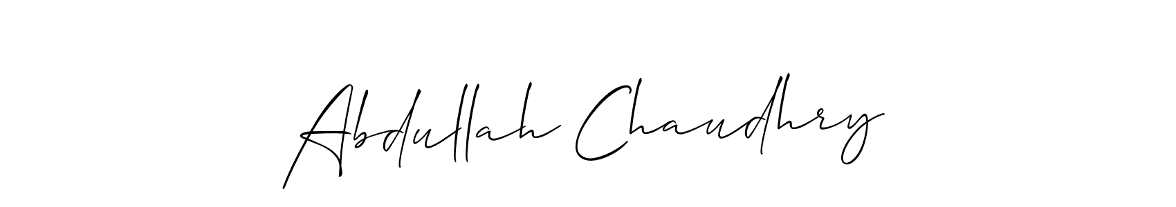 Abdullah Chaudhry stylish signature style. Best Handwritten Sign (Allison_Script) for my name. Handwritten Signature Collection Ideas for my name Abdullah Chaudhry. Abdullah Chaudhry signature style 2 images and pictures png