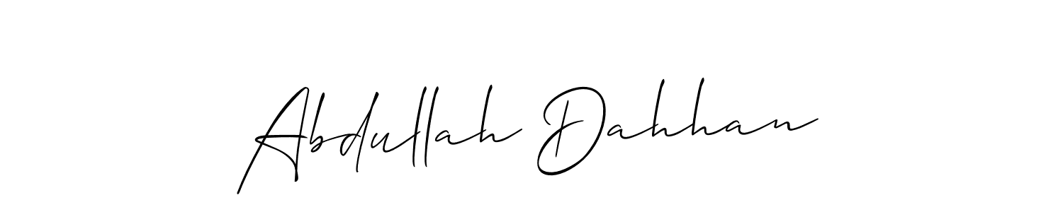It looks lik you need a new signature style for name Abdullah Dahhan. Design unique handwritten (Allison_Script) signature with our free signature maker in just a few clicks. Abdullah Dahhan signature style 2 images and pictures png