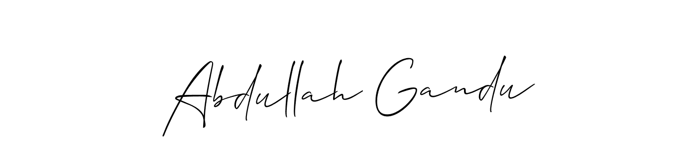 Design your own signature with our free online signature maker. With this signature software, you can create a handwritten (Allison_Script) signature for name Abdullah Gandu. Abdullah Gandu signature style 2 images and pictures png
