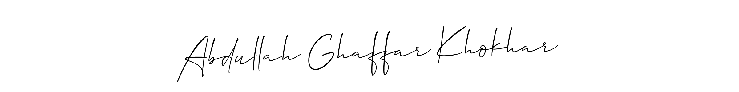Make a beautiful signature design for name Abdullah Ghaffar Khokhar. With this signature (Allison_Script) style, you can create a handwritten signature for free. Abdullah Ghaffar Khokhar signature style 2 images and pictures png