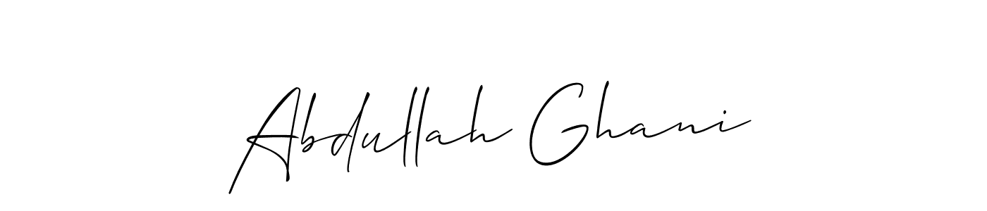 How to make Abdullah Ghani name signature. Use Allison_Script style for creating short signs online. This is the latest handwritten sign. Abdullah Ghani signature style 2 images and pictures png