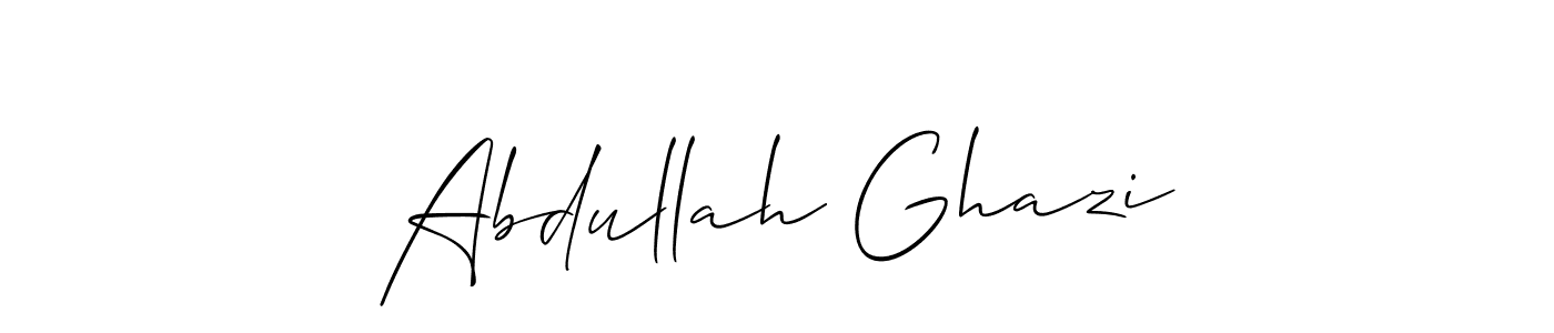 Design your own signature with our free online signature maker. With this signature software, you can create a handwritten (Allison_Script) signature for name Abdullah Ghazi. Abdullah Ghazi signature style 2 images and pictures png
