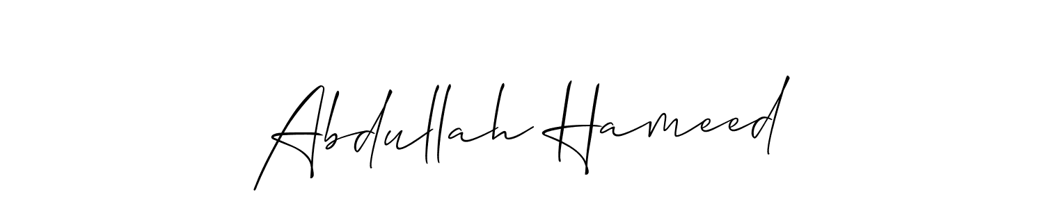 Create a beautiful signature design for name Abdullah Hameed. With this signature (Allison_Script) fonts, you can make a handwritten signature for free. Abdullah Hameed signature style 2 images and pictures png