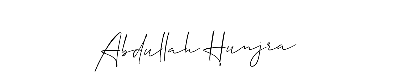 if you are searching for the best signature style for your name Abdullah Hunjra. so please give up your signature search. here we have designed multiple signature styles  using Allison_Script. Abdullah Hunjra signature style 2 images and pictures png